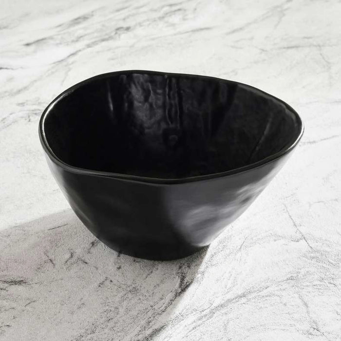 Pebbly Stoneware Cereal Bow - Black