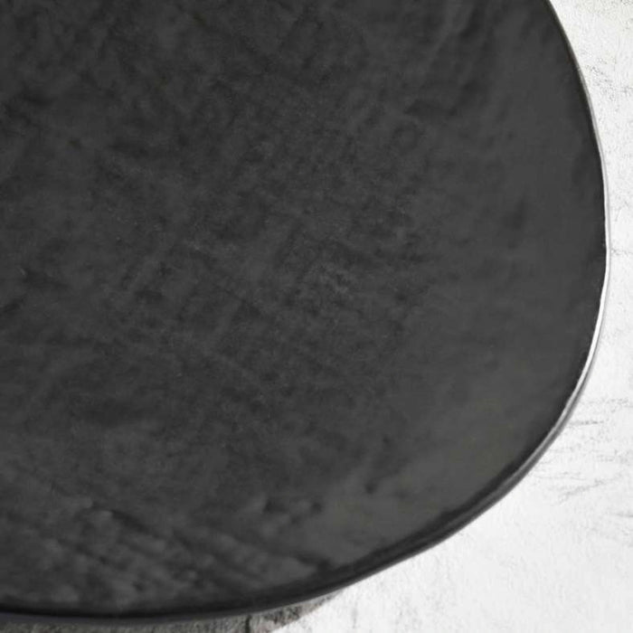 Pebbly Stoneware Dinner Plate - Black