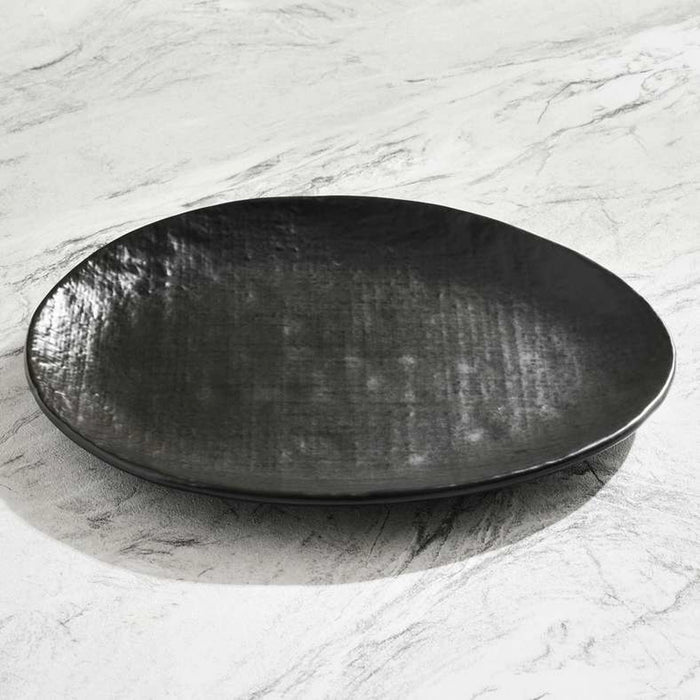 Pebbly Stoneware Dinner Plate - Black