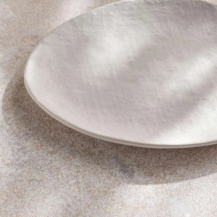 Pebbly Stoneware Dinner Plate 27.7X22.5X2.4Cm -Off White
