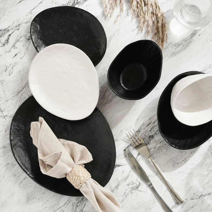 Pebbly Stoneware Soup Bowl - Black