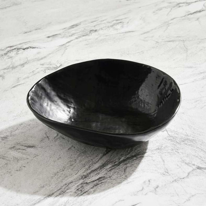 Pebbly Stoneware Soup Bowl - Black