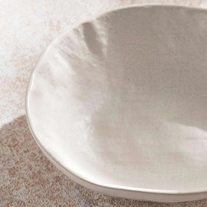 Pebbly Stoneware Soup Bowl 19X15.5X5.3Cm -Off White