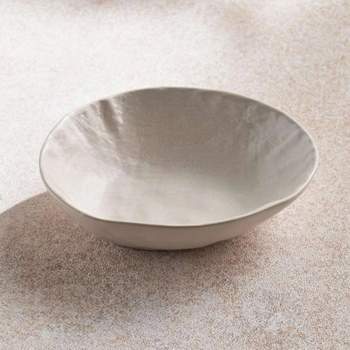 Pebbly Stoneware Soup Bowl 19X15.5X5.3Cm -Off White
