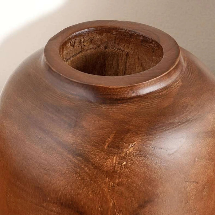 Pecan Wooden Decor Vase 20X20X32Cm - Brown