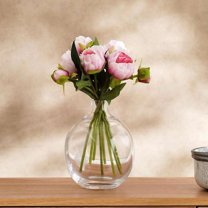 Peony Artificial Flower 8Pcs Set H26Cm - Pink
