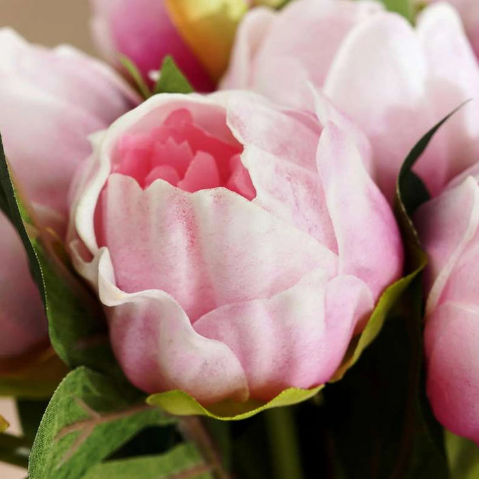 Peony Artificial Flower 8Pcs Set H26Cm - Pink
