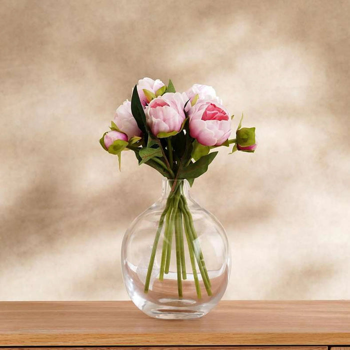 Peony Artificial Flower 8Pcs Set H26Cm - Pink