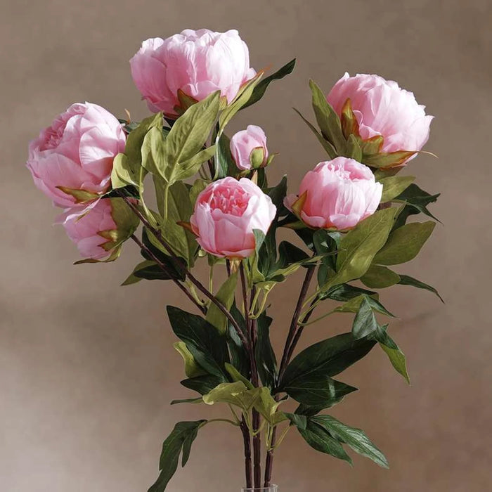 Peony Artificial Flowers And Buds Bunch 42X37X58Cm - Pink
