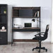 Peoria Writing Desk With Drawer Top Shelves - Black Pan Home