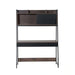 Peoria Writing Desk With Drawer Top Shelves - Black Pan Home