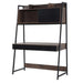 Peoria Writing Desk With Drawer Top Shelves - Black Pan Home