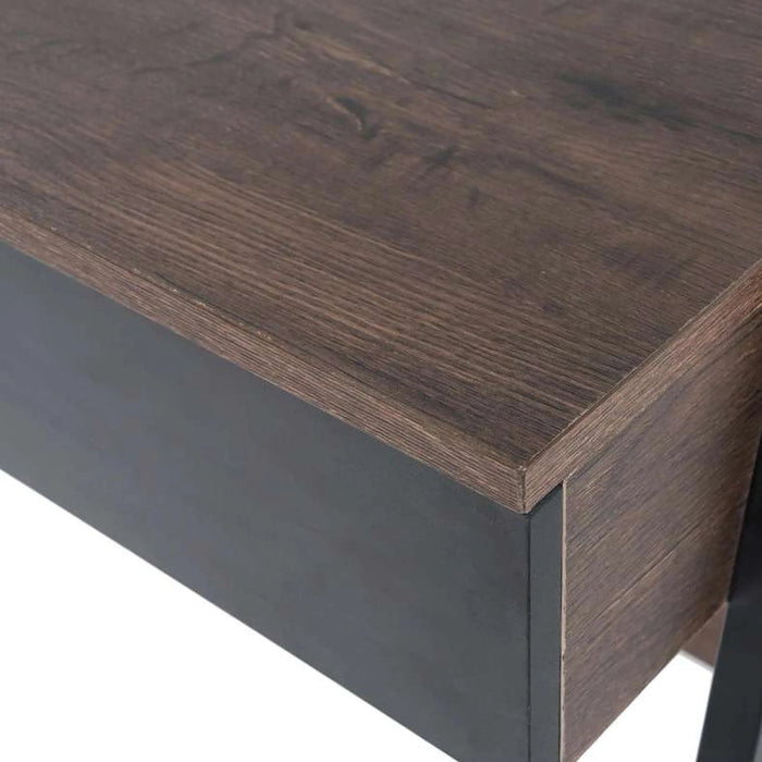 Peoria Writing Desk With Drawer Top Shelves - Black Pan Home