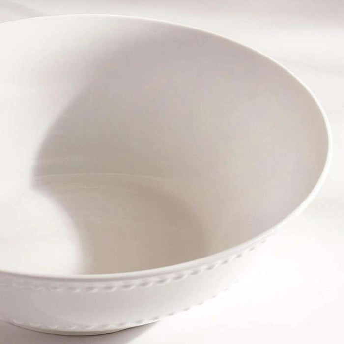 Perlee Beaded New Bone China Vegetable Bowl - White