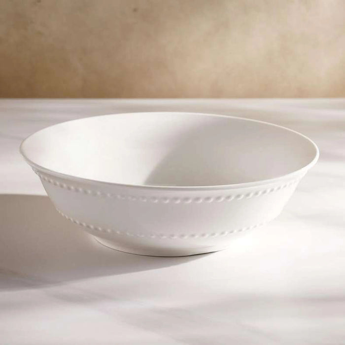 Perlee Beaded New Bone China Vegetable Bowl - White