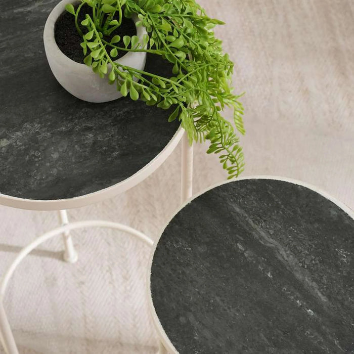 Perth 2 Pc Set Round Planter Stand 28X28X70Cm, 23X23X60Cm - Grey