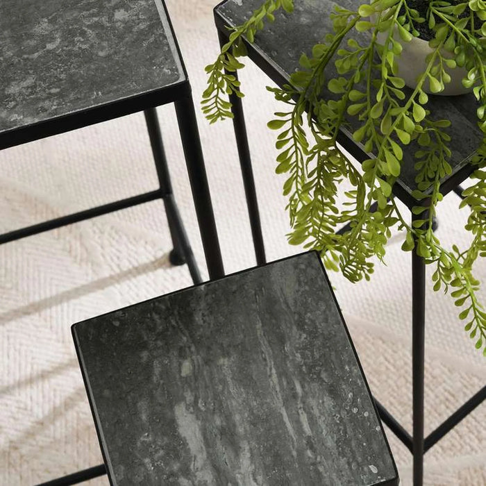 Perth 3 Pc Set Square Planter Stand 28X28X70Cm, 23X23X60Cm, 18X18X50 - Grey