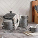 Petronella Stoneware 15-Piece Soup Set With Stand - Dark Grey Pan Home