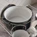 Petronella Stoneware 15-Piece Soup Set With Stand - Dark Grey Pan Home