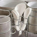 Petronella Stoneware 15-Piece Soup Set With Stand -Light Grey Pan Home