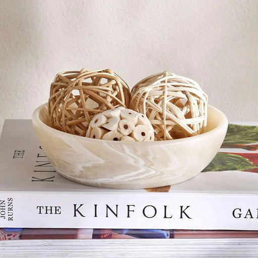 Pheobe Resin Decor Bowl Dia13.7X3.8Cm - White Pan Home