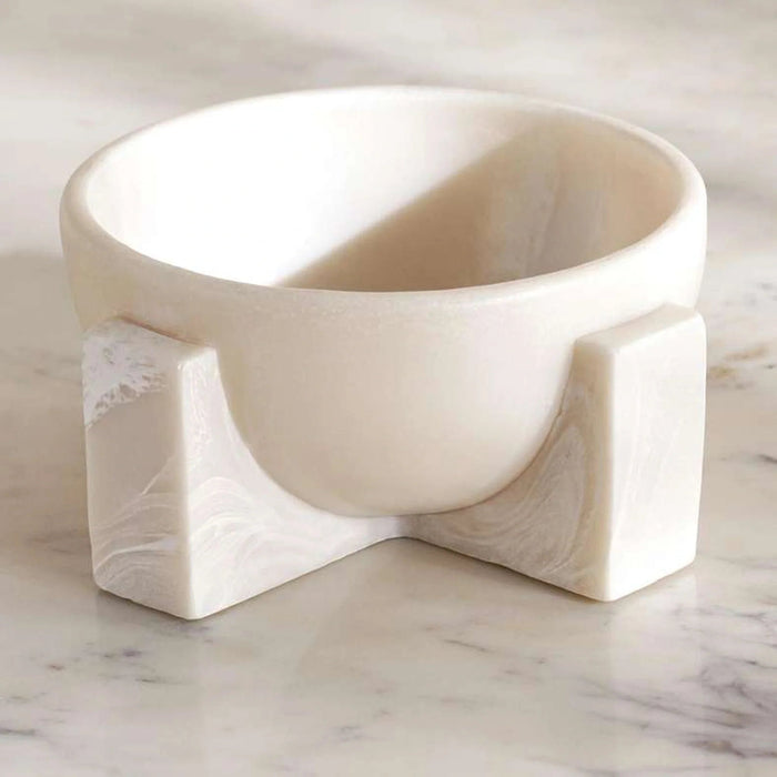 Pheobe Resin Footed Bowl 12.7X12.7X6Cm - White Pan Home