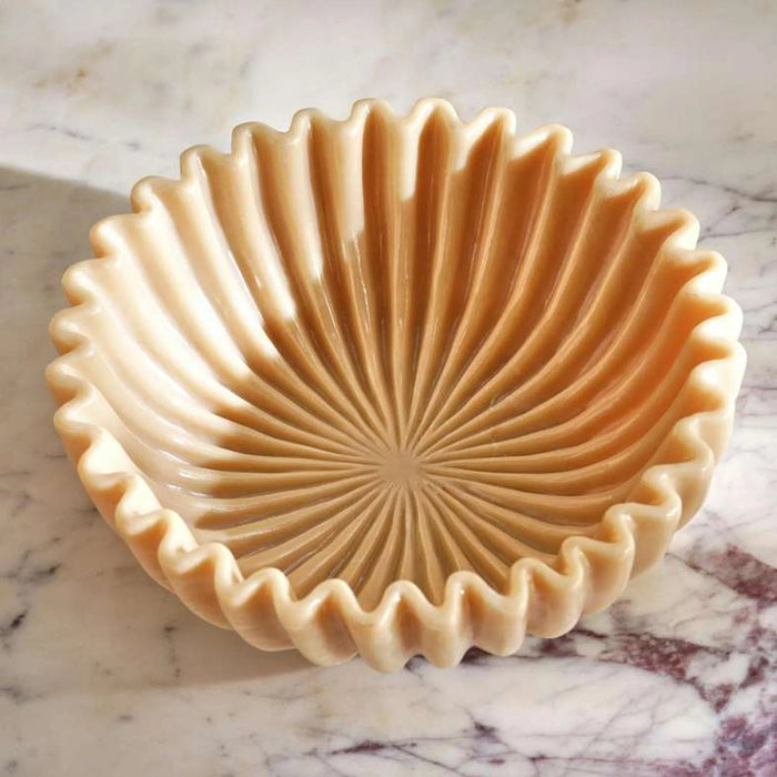 Pheobe Resin Ribbed Decor Bowl Dia20.5X7Cm -White Pan Home