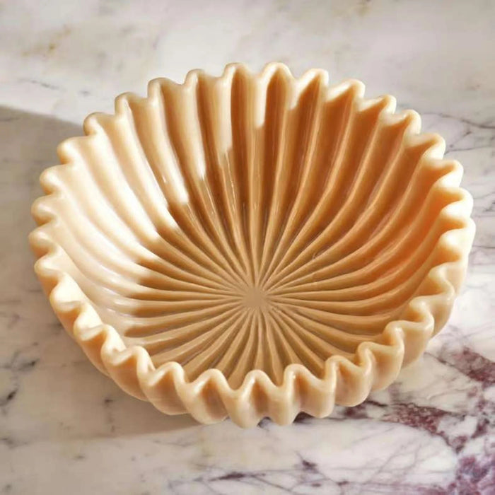 Pheobe Resin Ribbed Decor Bowl Dia30.5X7Cm - White Pan Home