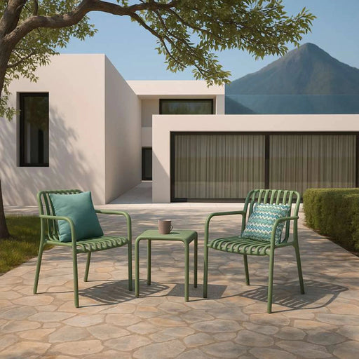 Pilar Outdoor Balcony Set 2+1 -Olive Green Pan Home