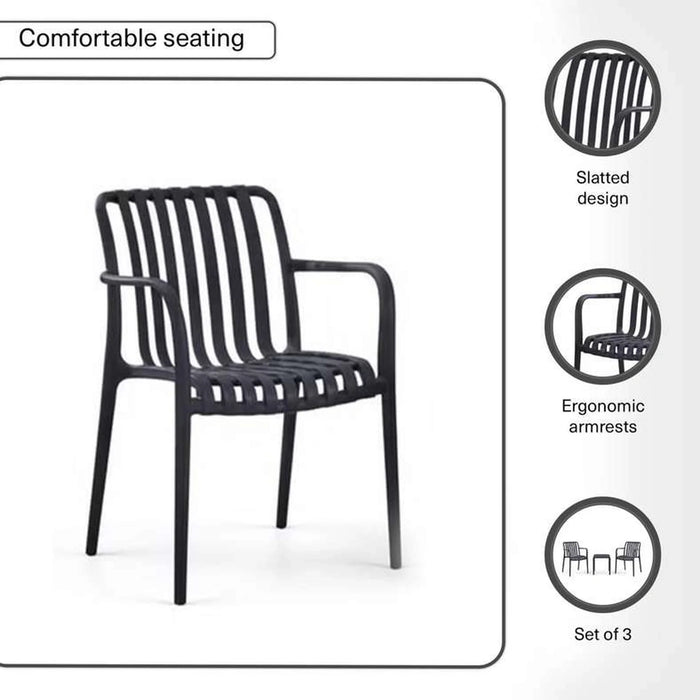 Pilar Outdoor Balcony Set-Black