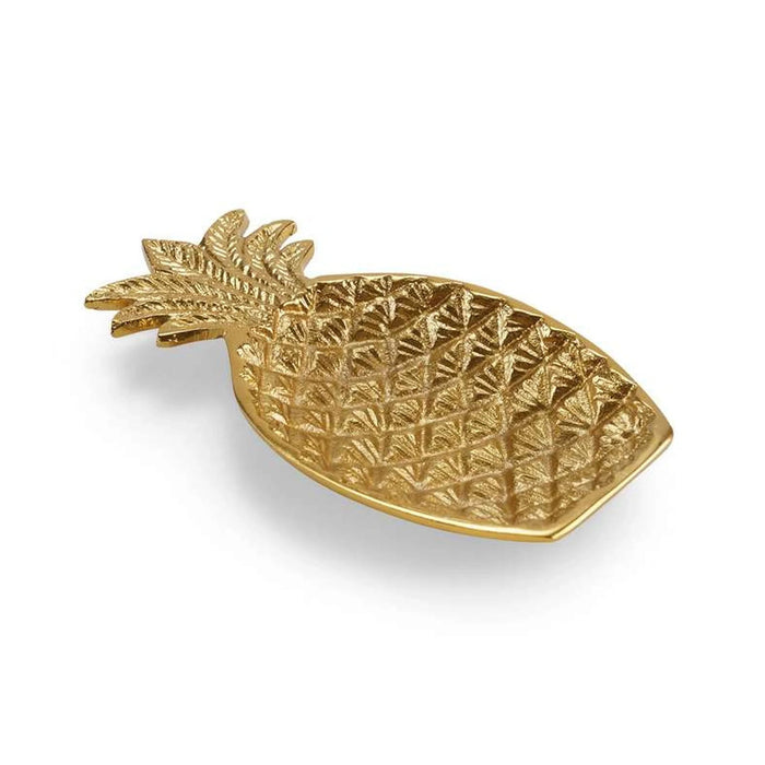 Pineapple Metal Decor Tray 19X10.15X2.5Cm- Gold Pan Home