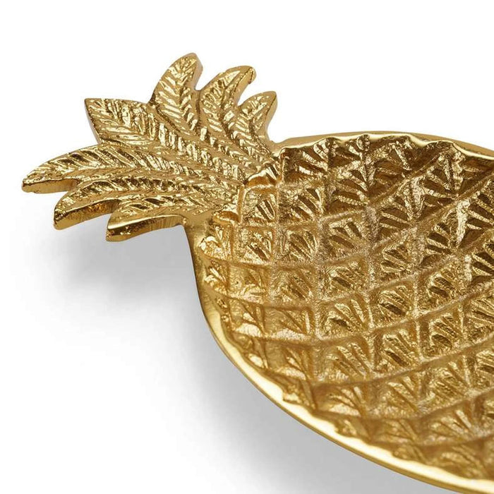 Pineapple Metal Decor Tray 19X10.15X2.5Cm- Gold Pan Home
