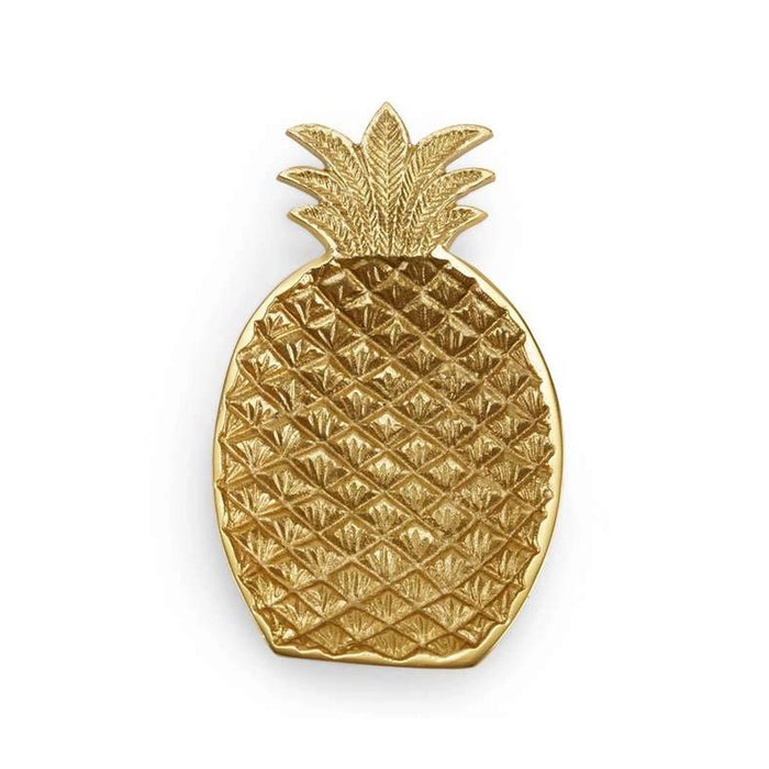 Pineapple Metal Decor Tray 28.5X17.15X3.17Cm- Gold Pan Home