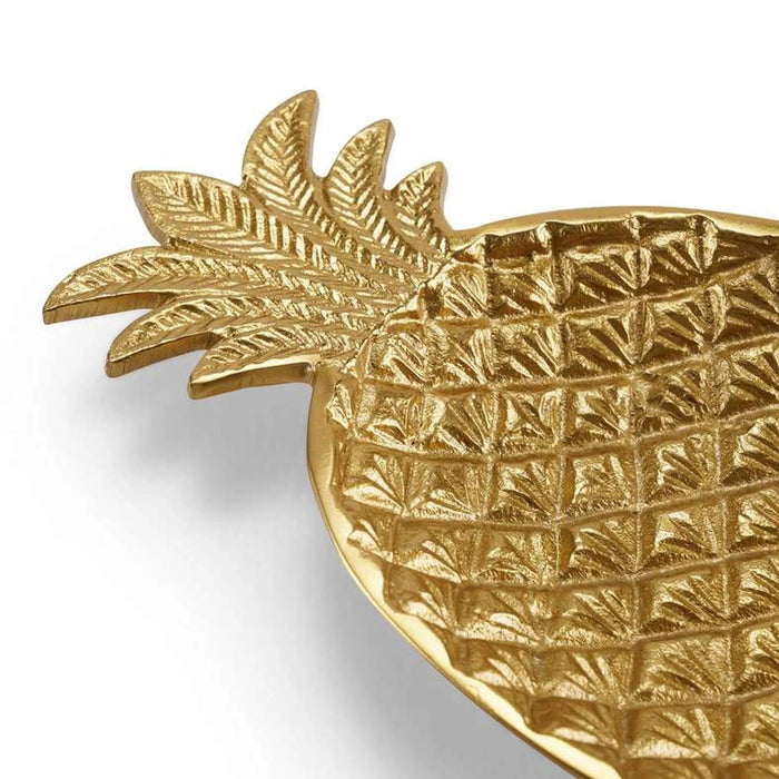 Pineapple Metal Decor Tray 28.5X17.15X3.17Cm- Gold Pan Home