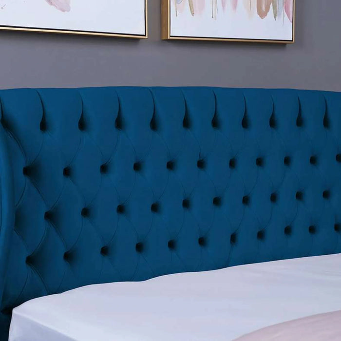 Pluto Headboard Velvet Blue L-140 : H-125 Cm