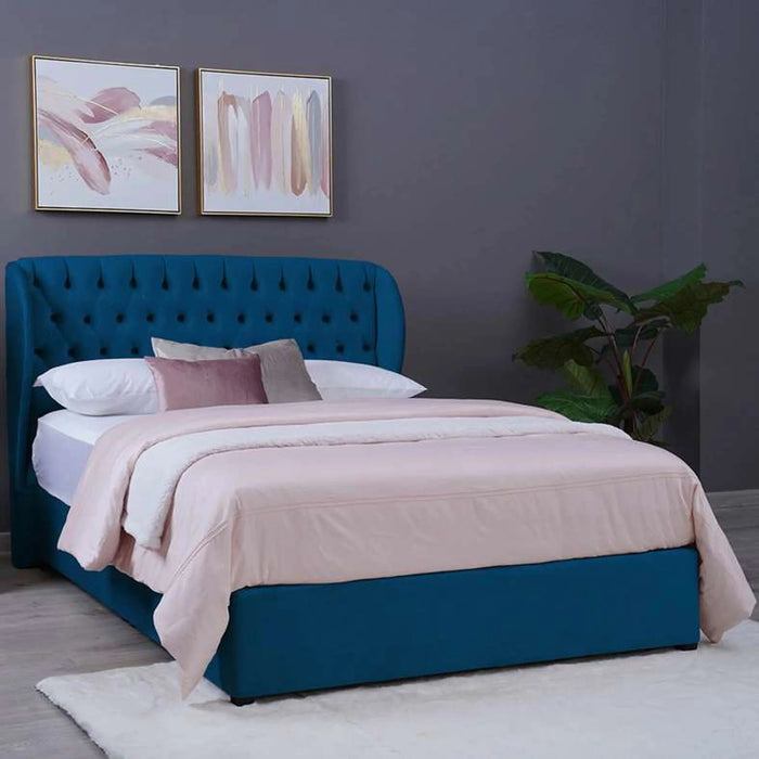 Pluto Headboard Velvet Blue L-140 : H-125 Cm