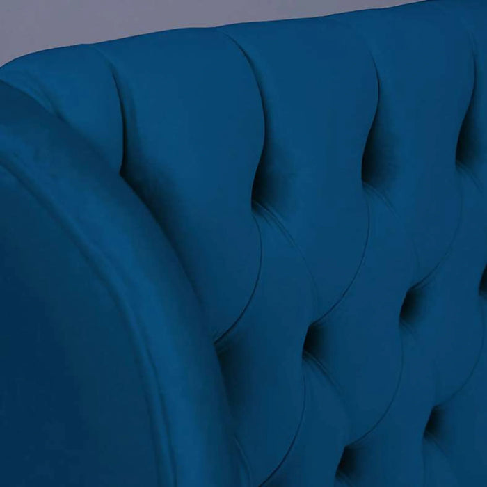 Pluto Headboard Velvet Blue L-150 : H-125 Cm