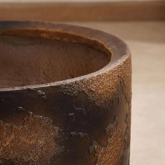 Pollux Polyresin Planter Dia40X37Cm - Rust Pan Home