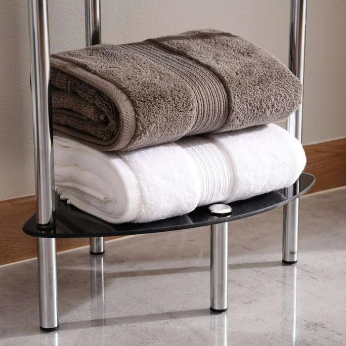Polo 4-Tier Corner Glass Shelf 29X29X103.5Cm - Black