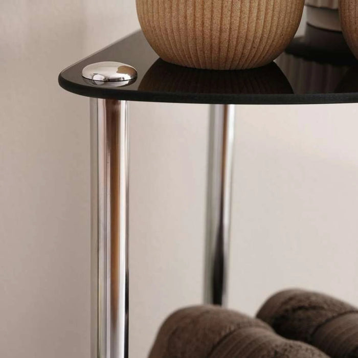 Polo 4-Tier Corner Glass Shelf 29X29X103.5Cm - Black