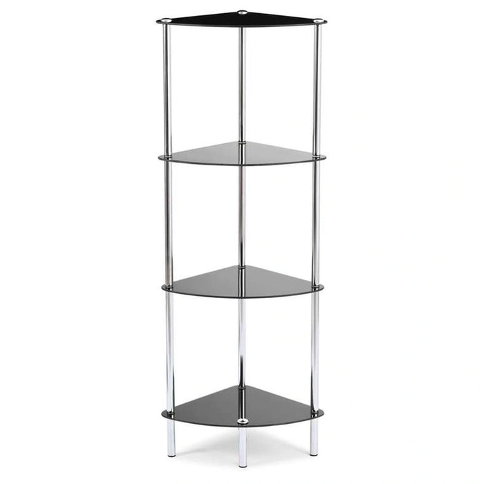 Polo 4-Tier Corner Glass Shelf 29X29X103.5Cm - Black