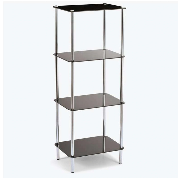 Polo 4-Tier Glass Shelf 30X40X103.5Cm - Black