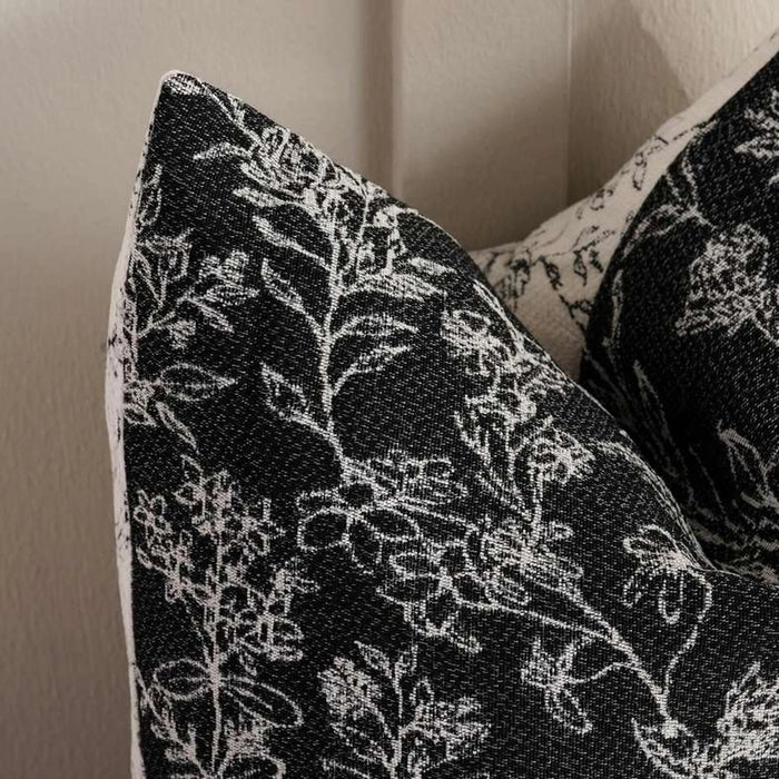 Polynesia Jacquard  Filled Cushion With Feather Insert  50X50Cm - Black Pan Home