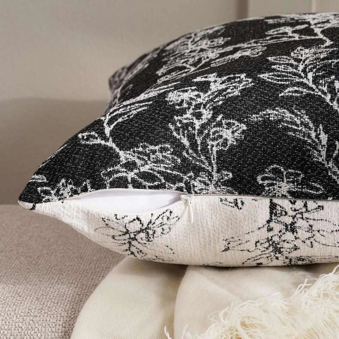 Polynesia Jacquard  Filled Cushion With Feather Insert  50X50Cm - Black Pan Home