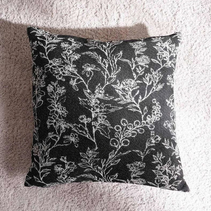Polynesia Jacquard  Filled Cushion With Feather Insert  50X50Cm - Black Pan Home