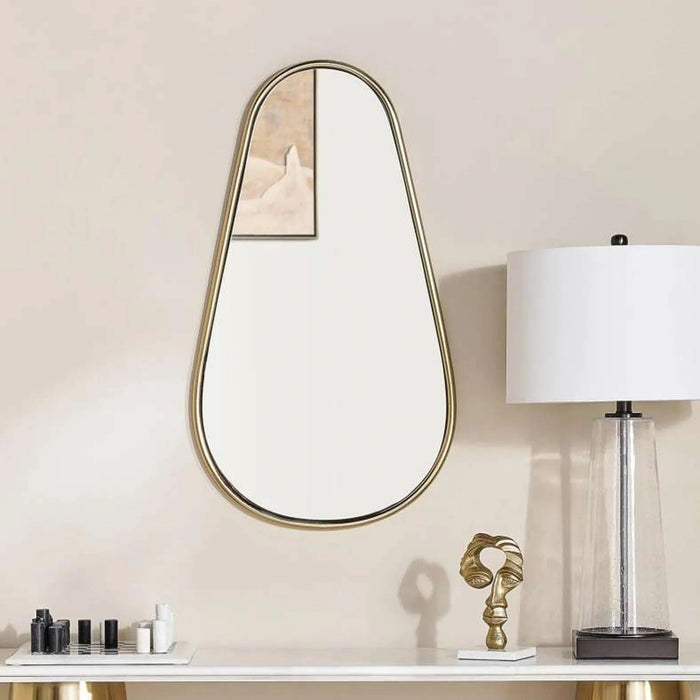 Porada Console Mirror - White & Gold