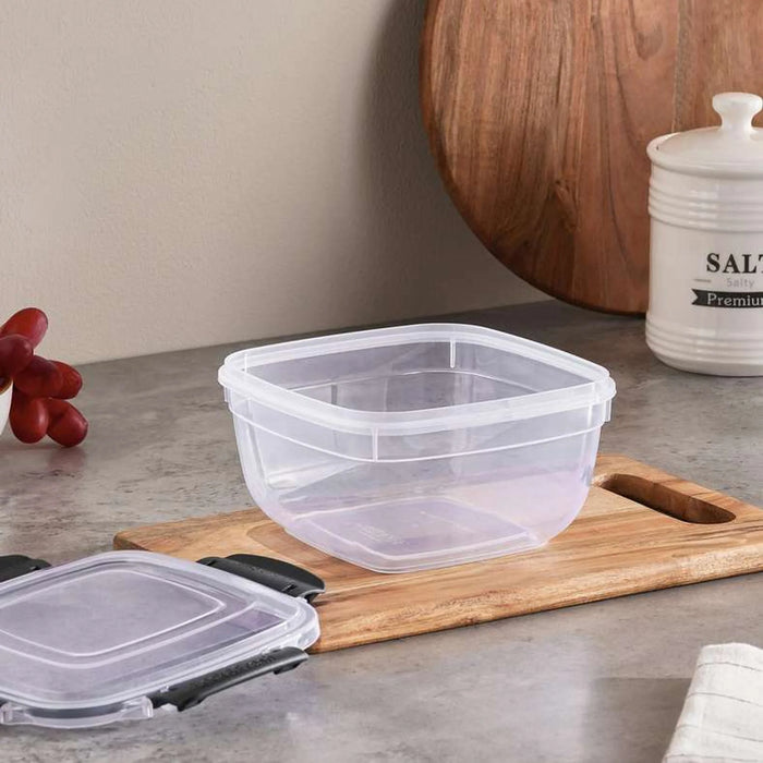 Porta Square Food Container 1.5L - Clear & Grey