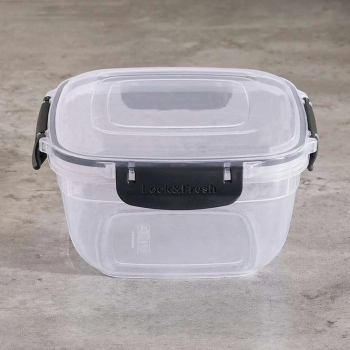Porta Square Food Container 1.5L - Clear & Grey