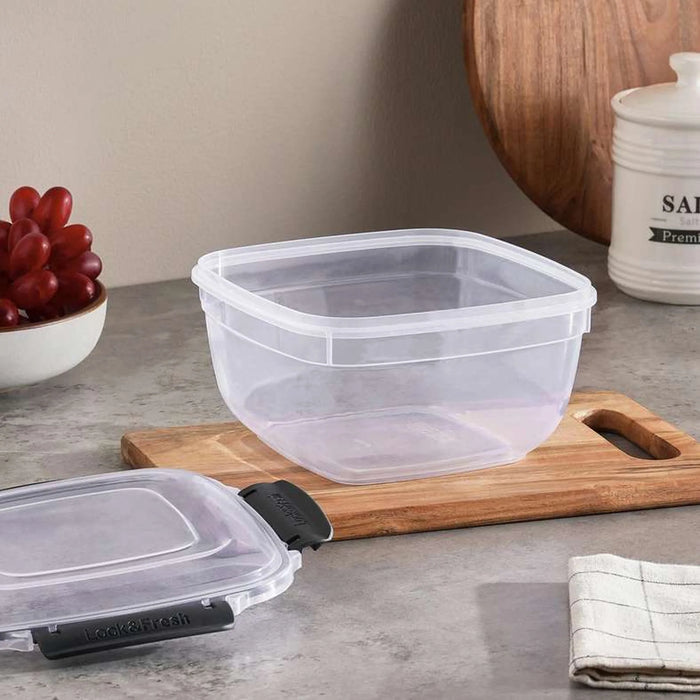 Porta Square Food Container 2.4L - Clear & Grey