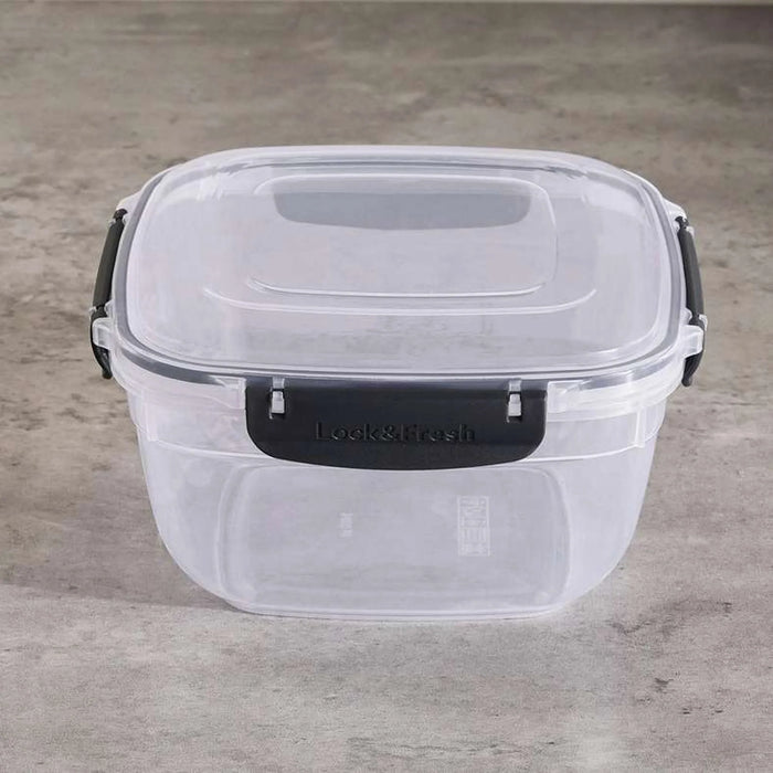 Porta Square Food Container 2.4L - Clear & Grey